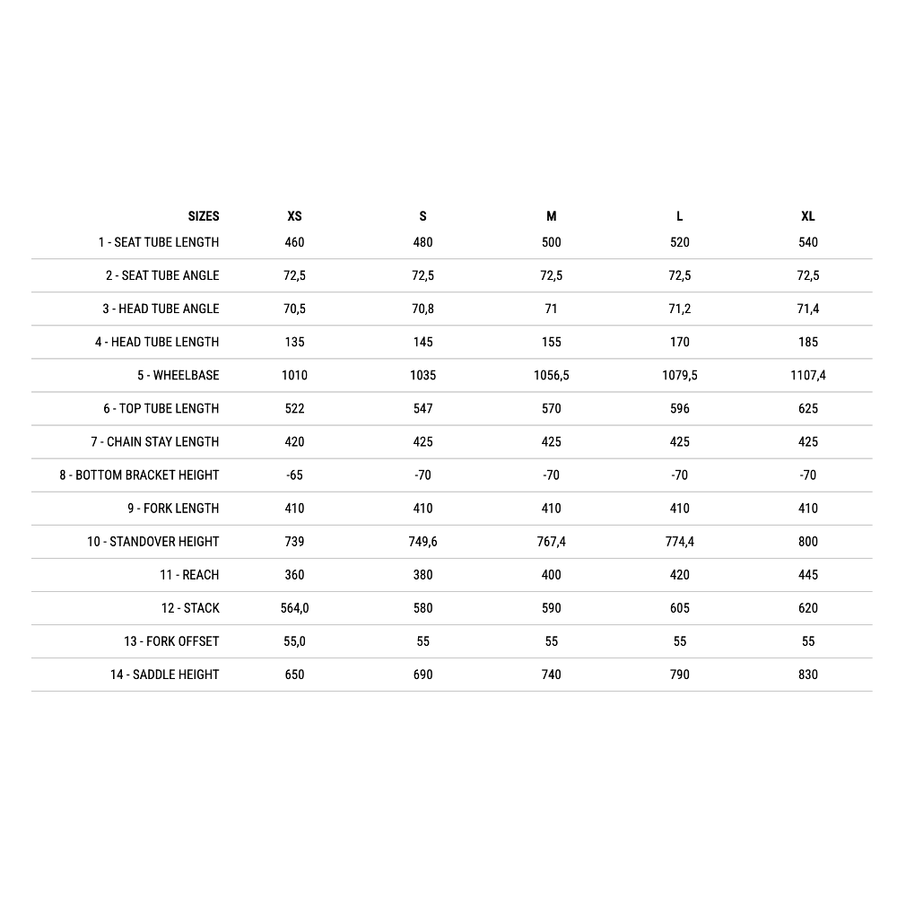 Commencal size chart deals